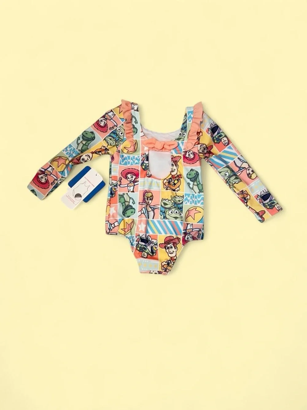 Disney Toy Story Girls Multicolor Long Sleeve One-Piece Swimsuit